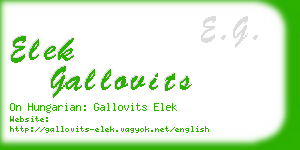elek gallovits business card